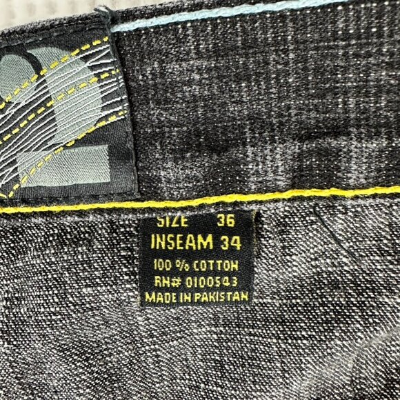 Y2K Evolution in Design Men's Hip Hop Dark Distressed Denim Jeans Embroidered - Picture 10 of 14